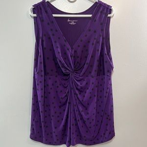 Lane Bryant Sleeveless Polkadot Blouse Top Size 18/20